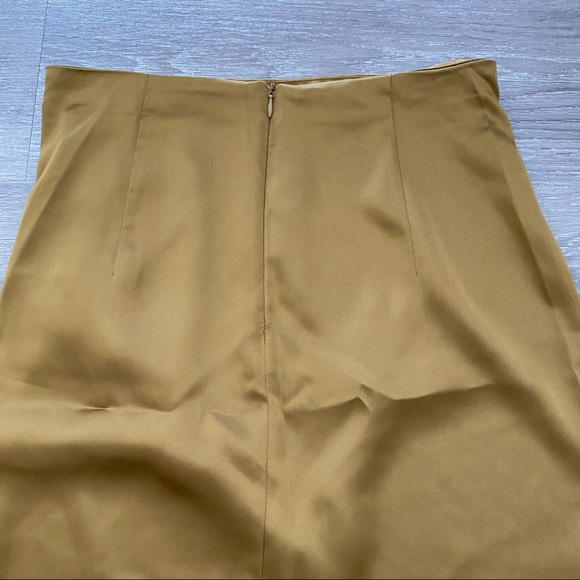 Zara Satin Effect Ruched Midi Skirt - Picture 10 of 12